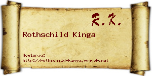 Rothschild Kinga névjegykártya